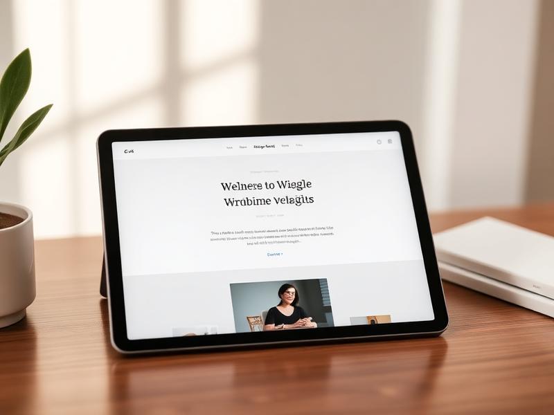 Voorbeeld van een moderne, meertalige bedrijfswebsite weergegeven op een tablet.